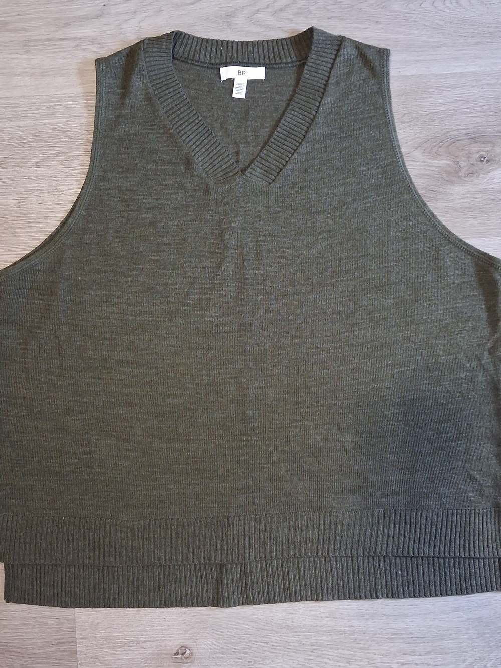 BP. Women’s Olive Green V-Neck Sweater Vest
